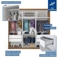 Guarda Roupa Casal Isabela Freijó 3 Portas De Correr E 9 Espelhos Minastex - 7