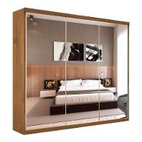 Guarda Roupa Casal Isabela Freijó 3 Portas De Correr E 9 Espelhos Minastex - 8