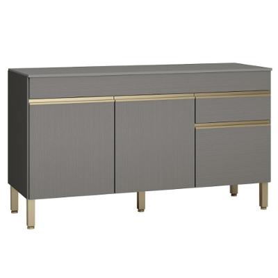 Balcão Com Tampo E 3 Portas Leicester Gris