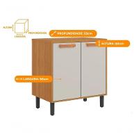 Balcão De Cozinha Para Forno Ou Micro-ondas 2 Portas Nápoles - Itatiaia Cinamomo/off White - 3