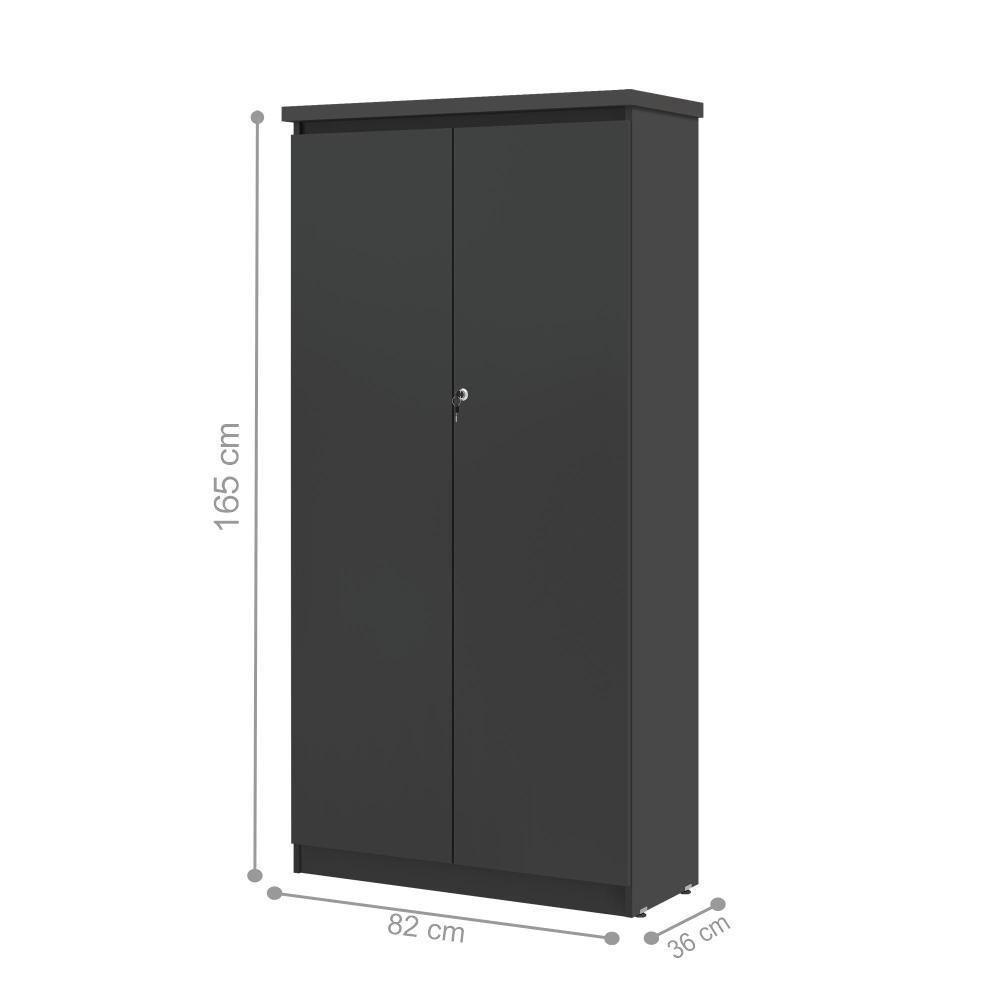 Mesa De Escritorio Com Armário 2 Portas Pampulha Preto Onix - 3