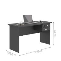 Mesa De Escritorio Com Armário 2 Portas Pampulha Preto Onix - 2
