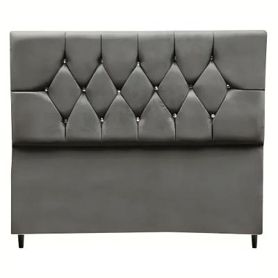 Cabeceira Estofada Cama Box Casal 140 Cm Suede Ayla cinza