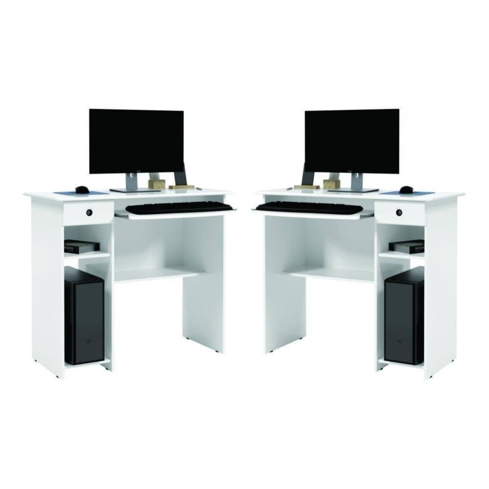 Conjunto Mesa De Computador Afrodite Branco - 1