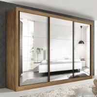 Guarda Roupa Casal Ravena Freijó Com 9 Espelhos 3 Portas Minastex - 1