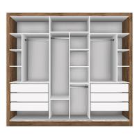 Guarda Roupa Casal Ravena Freijó Com 9 Espelhos 3 Portas Minastex