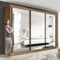 Guarda Roupa Casal Ravena Freijó Com 9 Espelhos 3 Portas Minastex - 5