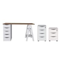 Conjunto Escritório Completo Solingen Nogal Branco - 1