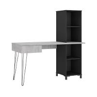 Mesa Para Computador Com 1 Gaveta Chipre Concreto Preto - 1