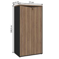 Mesa Em L Com Armário 2 Portas Manaus Nogal Preto - 6