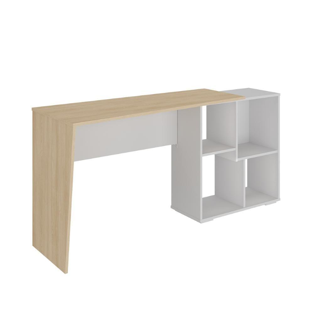 Mesa Para Computador Com Nichos Salamanca Carvalho Branco - 2