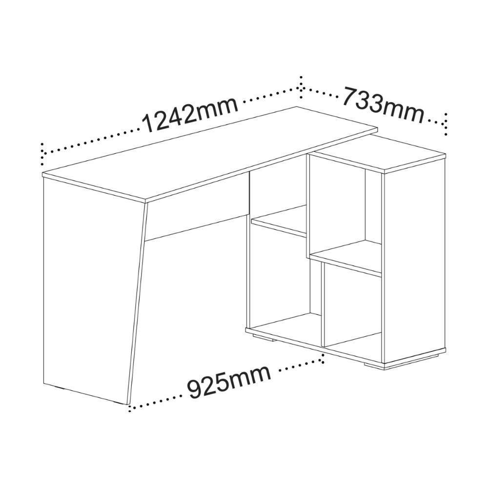 Mesa Para Computador Com Nichos Salamanca Carvalho Branco - 3