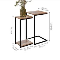 Conjunto Mesa De Centro E Mesas Laterais Taiwan Demolição Preto - 5