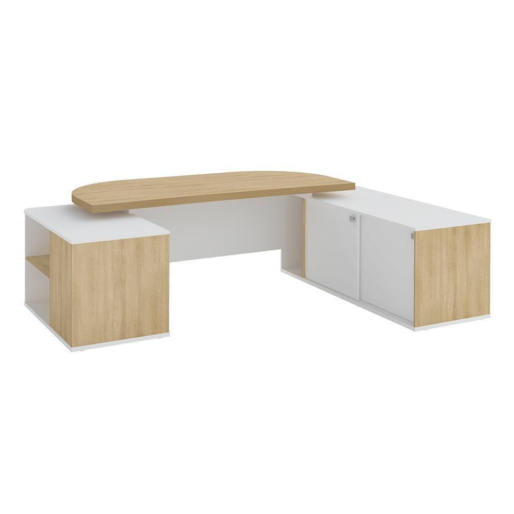 Mesa Executiva Para Escritório Florença Carvalho Branco - 3