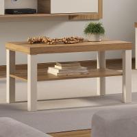 Mesa De Centro 1 Prateleira Faxinal Carvalho Off White - 3