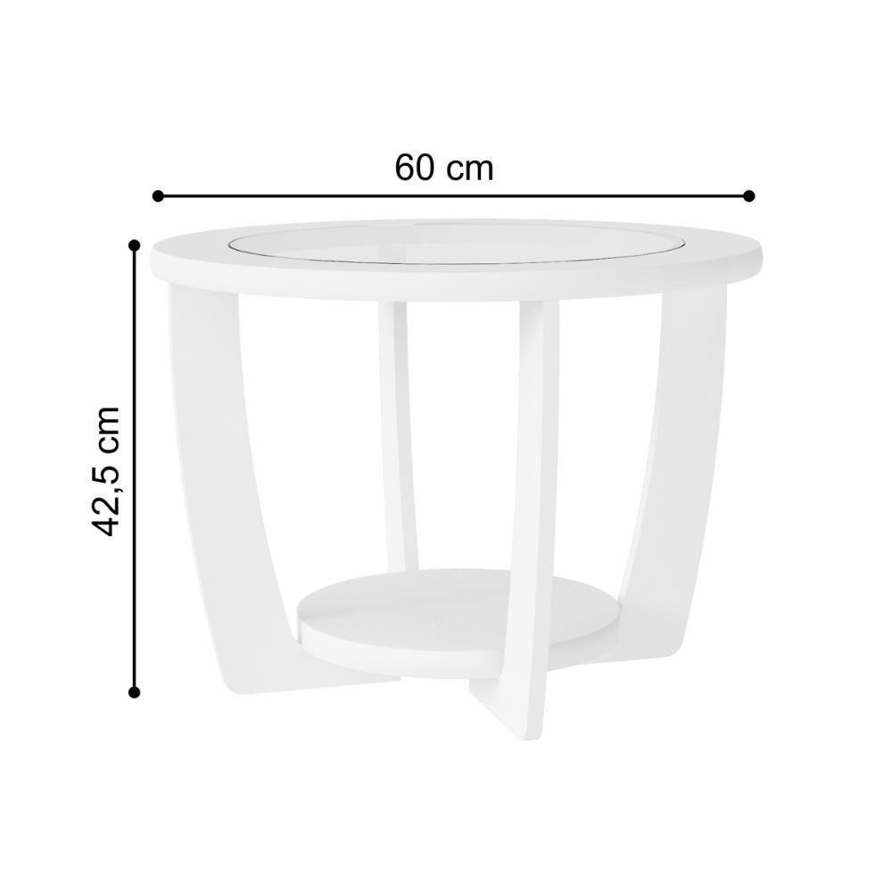 Mesa De Centro Com Tampo De Vidro Pinhais Branco - 2