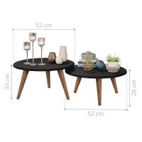 Conjunto Mesa De Centro Evie Preto Fosco - 3