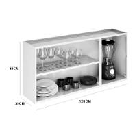 Armário Aéreo Tarsila 3 Portas Vidro Ipv3-120 Itatiaia Preto - 3