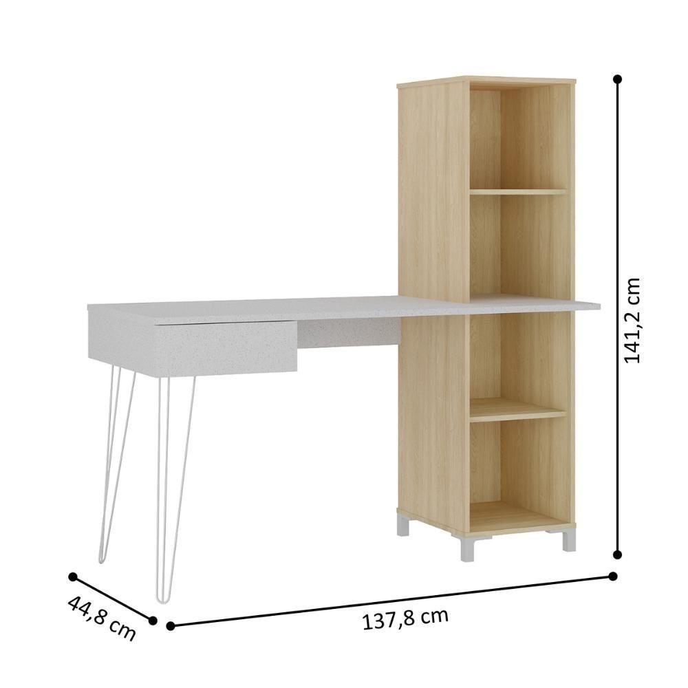 Mesa Para Computador Com 1 Gaveta Chipre Terrazza Carvalho - 2