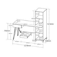 Mesa Para Computador Com 1 Gaveta Chipre Terrazza Carvalho - 3