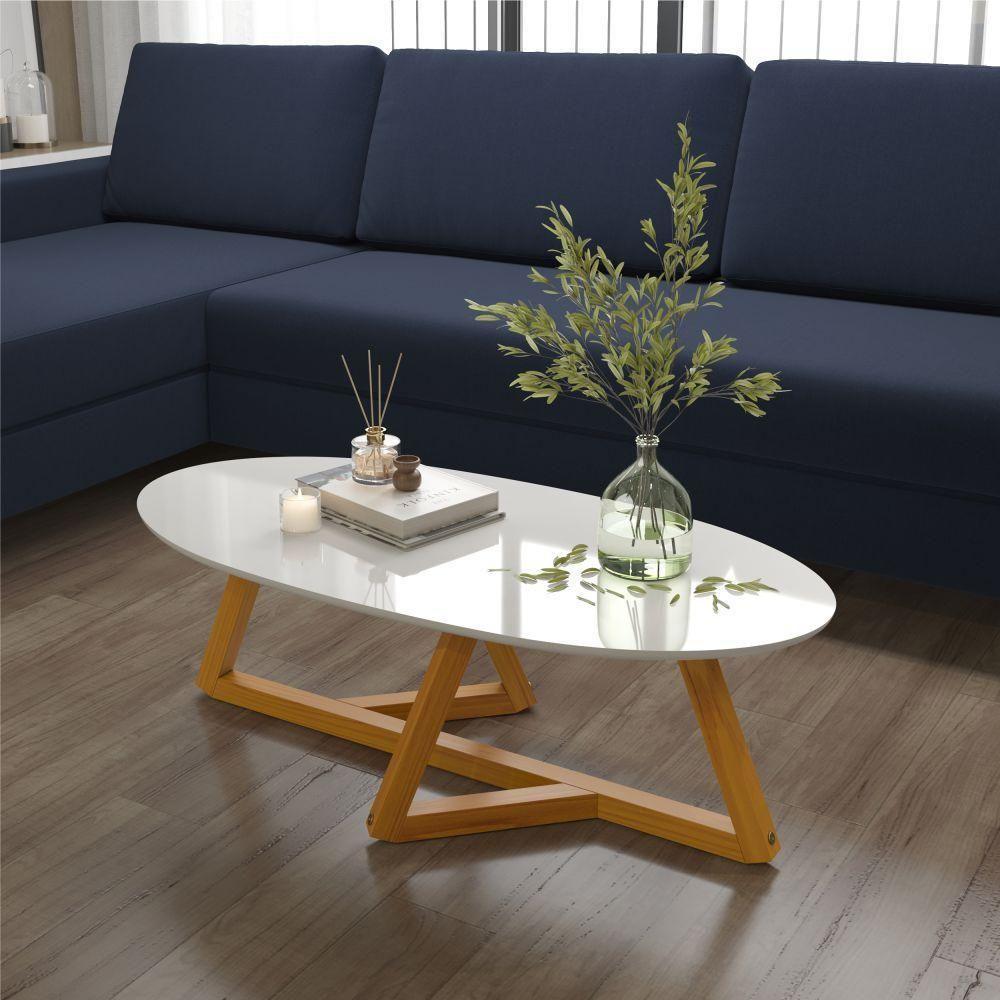 Jogo De Mezanino Lateral Com Mesa De Centro Juventus Branco Nature - 3