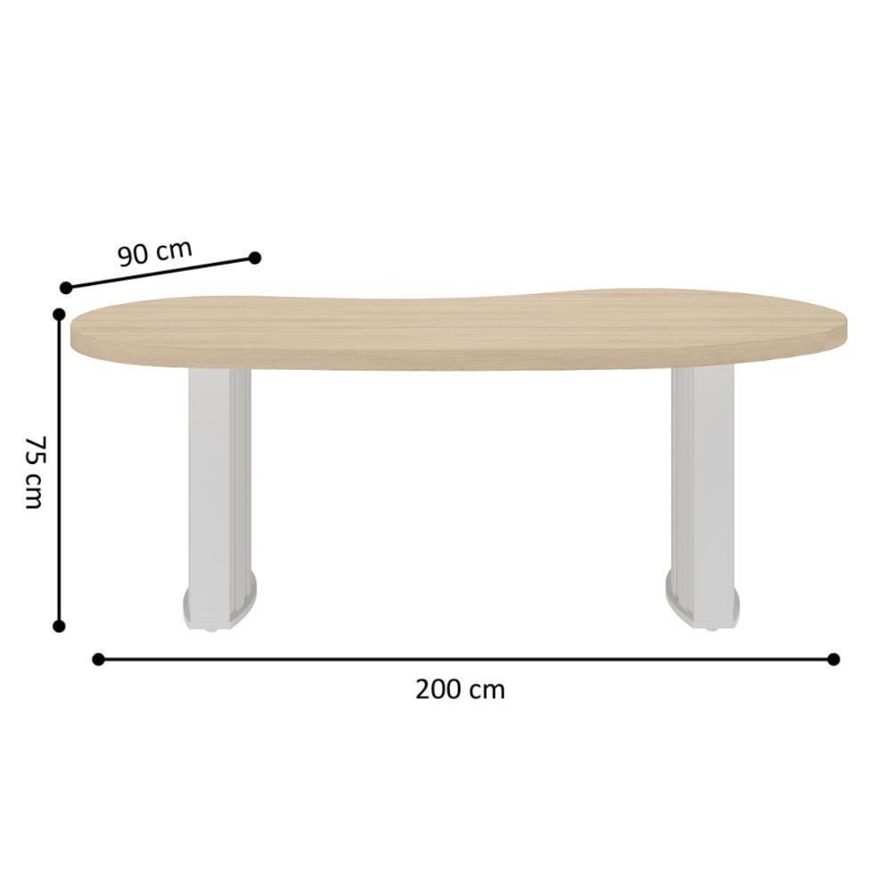 Mesa Para Escritório Chile Carvalho Branco - 2