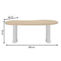 Mesa Para Escritório Chile Carvalho Branco - 2