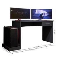 Mesa Gamer Com Plataforma Versátil Ventelle Preto - 2