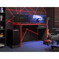 Mesa Gamer Com Plataforma Versátil Ventelle Preto Vermelho - 3