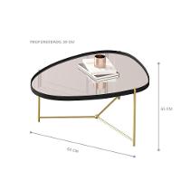 Mesa De Centro Charlotte Preto Dourado - 3