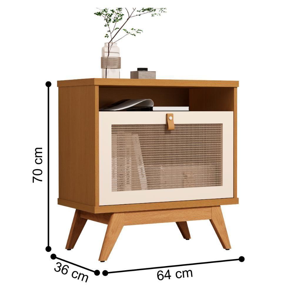 Mesa De Centro Com 1 Porta Em Ratam Renens Nature Pérola - 2