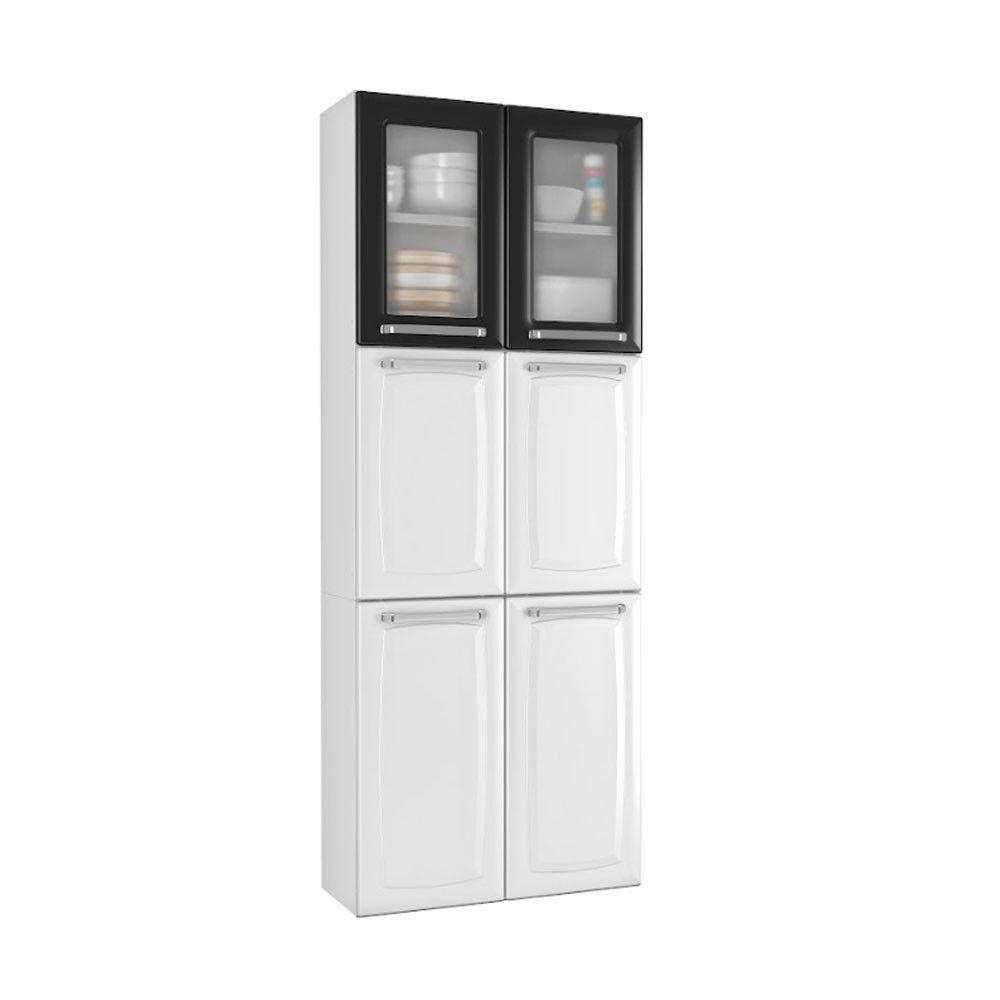 Paneleiro Duplo Luce 6 Portas 70cm Ipldv-70 Mx Itatiaia Branco Com Preto - 5