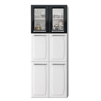 Paneleiro Duplo Luce 6 Portas 70cm Ipldv-70 Mx Itatiaia Branco Com Preto - 1