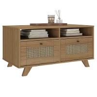 Mesa De Centro Retrô 2 Gavetas Tibagi Carvalho - 1