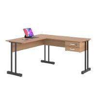 Mesa De Computador Em L Com Gaveta Lima Montana Preto - 3