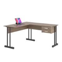 Mesa De Computador Em L Com Gaveta Lima Affara Preto - 3