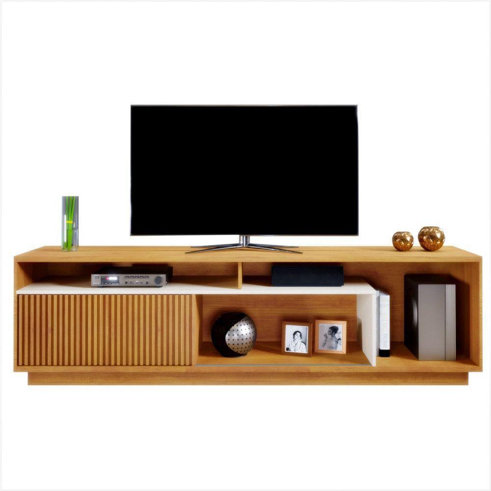 Rack Granada Para Tv Até 75 Polegadas Mavaular Naturalle Com Off White - 5