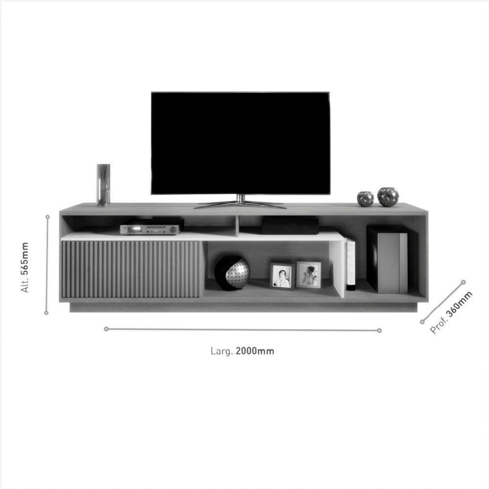 Rack Granada Para Tv Até 75 Polegadas Mavaular Naturalle Com Off White - 6