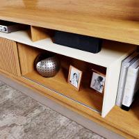 Rack Granada Para Tv Até 75 Polegadas Mavaular Naturalle Com Off White - 2