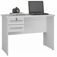 Mesa Para Computador Byte Em Branco Acetinado Com 2 Gavetas Valdemóveis - 5