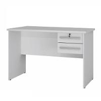 Mesa Para Computador Byte Em Branco Acetinado Com 2 Gavetas Valdemóveis - 7