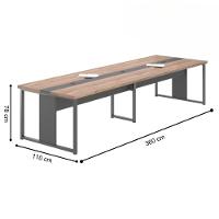 Mesa De Reunião Para Escritório Tokyo Noce Preto - 2