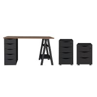 Conjunto Escritório Completo Solingen Nogal Preto - 1