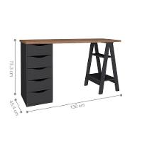 Conjunto Escritório Completo Solingen Nogal Preto - 2