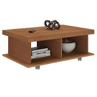 Mesa De Centro 4 Rodízios E 2 Nichos Irati Cinamomo - 1