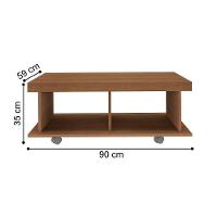 Mesa De Centro 4 Rodízios E 2 Nichos Irati Cinamomo - 2