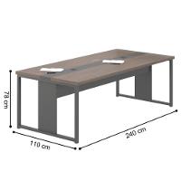 Conjunto Mesa E Cadeiras Para Escritório Hanói Freijó Preto - 2