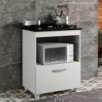 Balcão Para Cooktop Salvia Branco 1 Porta 1 Nicho 5 Bocas Kaiki Moveis Branco - 1