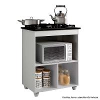 Balcão Para Cooktop Salvia Branco 1 Porta 1 Nicho 5 Bocas Kaiki Moveis Branco - 3