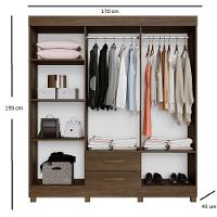 Roupeiro Copacabana Imbuia 6 Portas Com Espelho Benetil Móveis Imbuia